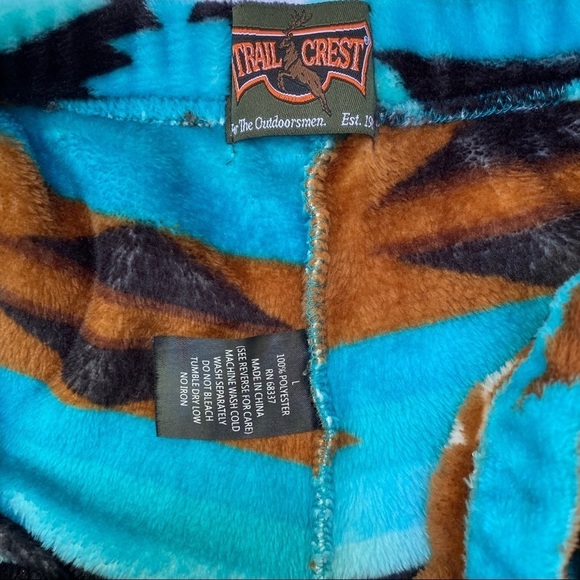 Trail Crest Velour Vibrant Southwest Print Pajama Pants Size Large - Picture 9 of 10